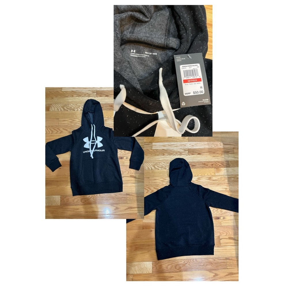 brand new black and white under armour sweatshirt